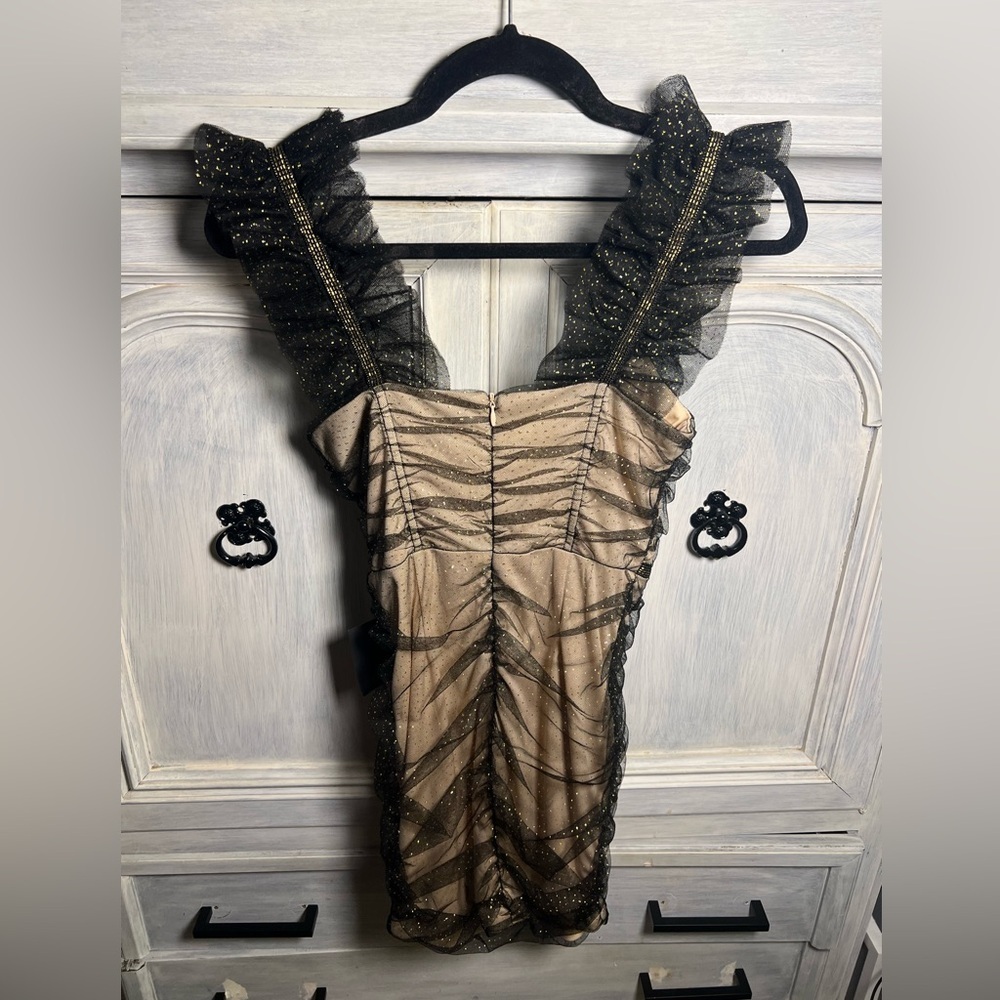 Elegant Black and Cream Women's Dress - Picture 11 of 12